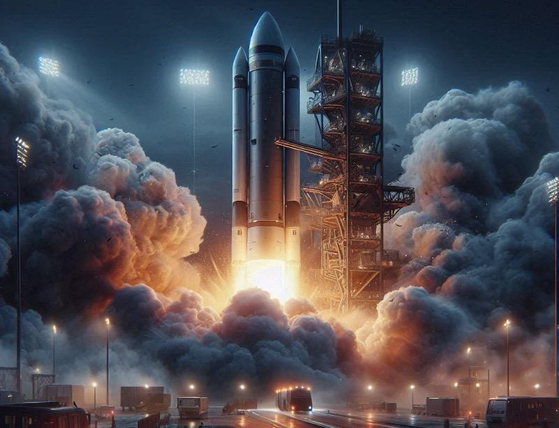 Illustration für den Artikel "SpaceX Starship Explosion verzögert Flug 10"