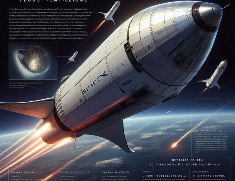 Illustration pour l'article "Analyse de l'échec du vol 8 de Starship SpaceX et préparatifs du vol 9"