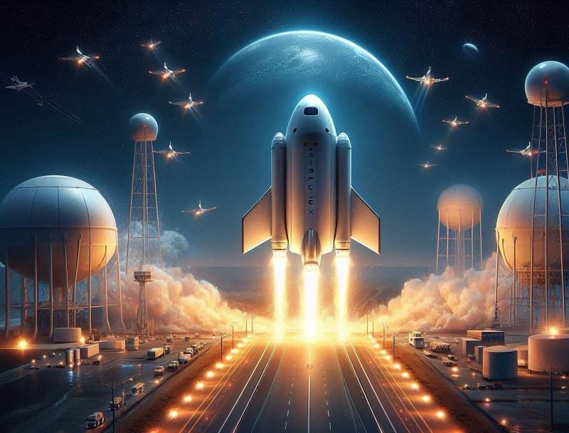 رسم توضيحي للمقال "سبيس إكس تختتم رحلات Starship V2 وتستعد للترقيات"