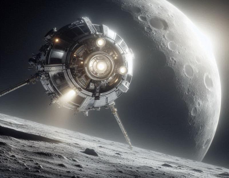 Illustration for the article "Thales Alenia Space Wins $900 Million Contract for European Moon Lander"