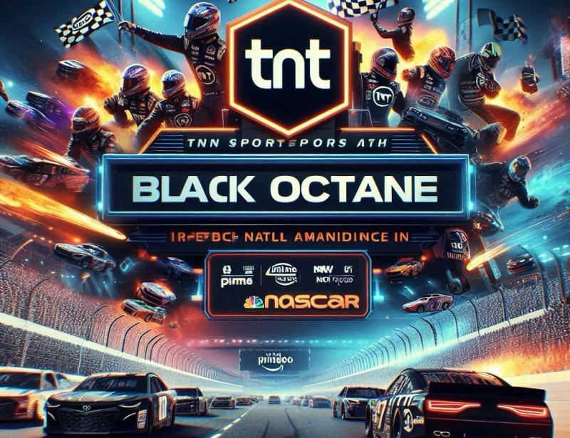 Illustration for the article "TNT Sports' Bold "Black Octane" Graphics Package Revamps NASCAR Coverage"