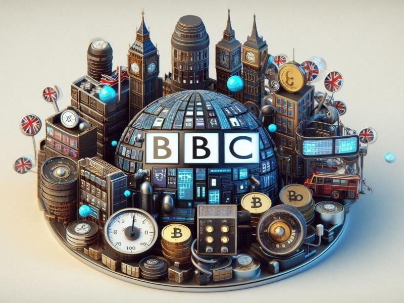 Illustration for the article "UK Government Considers New Funding Models for the BBC"