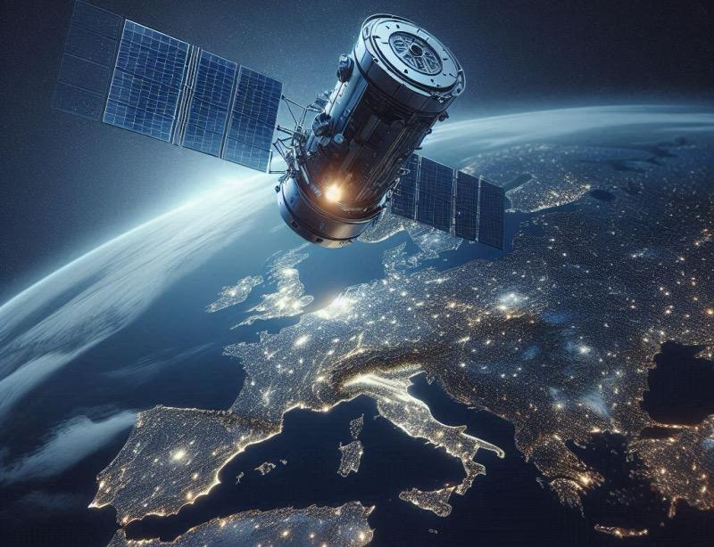 Illustration for the article "UK Joins France in Major Investment in Eutelsat, Boosting European Satellite Competitiveness"