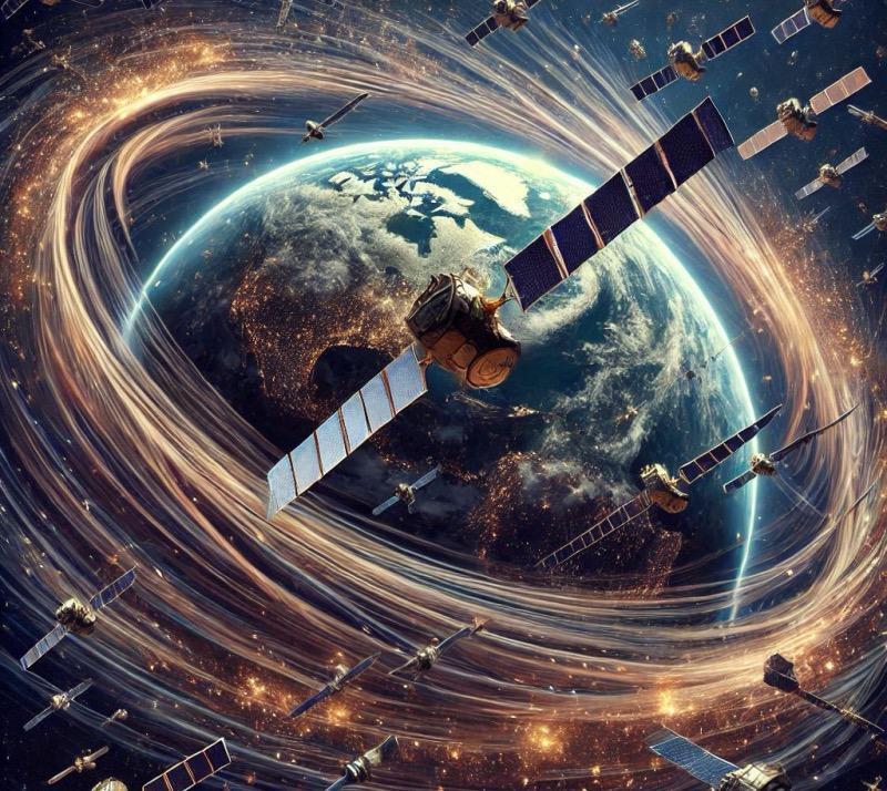 Illustration for the article "Unprecedented Satellite Migrations Caused by Geomagnetic Storms"