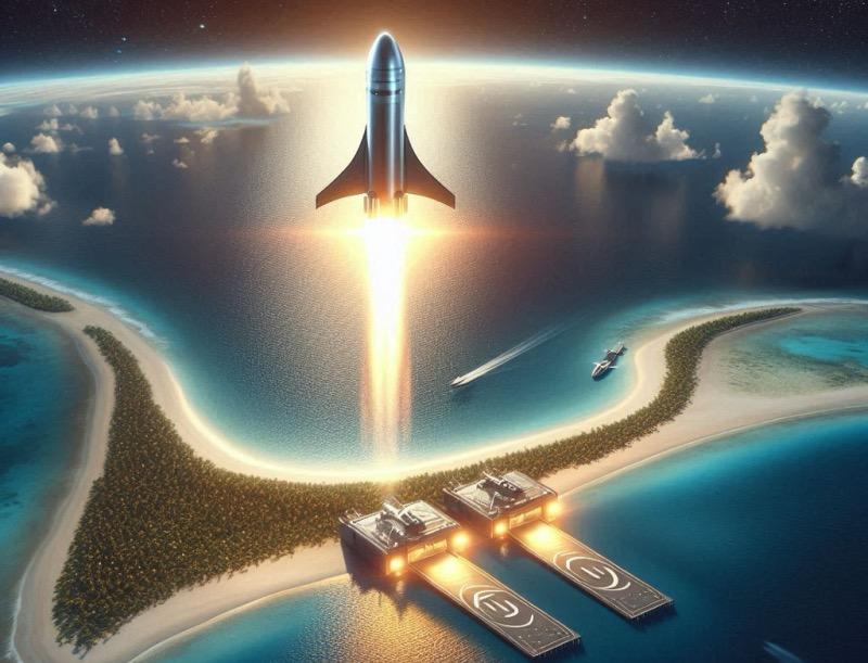 Illustration für den Artikel "US Air Force plant Umweltprüfung für Landeplätze von Raketengütern auf Johnston-Atoll"