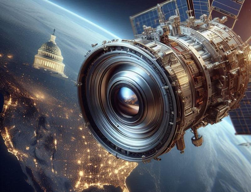Illustrazione per l'articolo "Aziende Satellitari USA si Oppongono ai Tagli di Bilancio per il telerilevamento Commerciale"