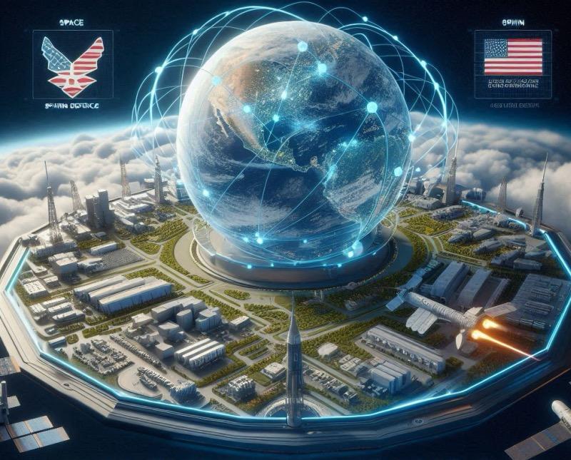 Illustration for the article "US Space Force Invests in Cloud-Based Satellite Antenna Marketplace"