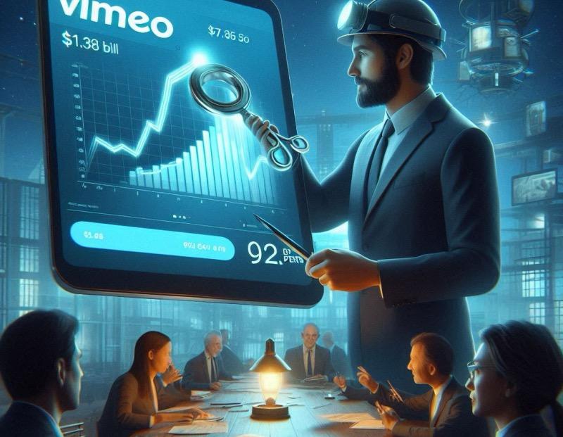 Ilustración para el artículo "Vimeo Adquirida por Bending Spoons por $1.380 Millones"