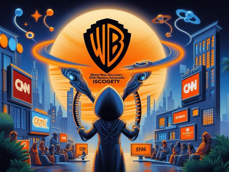 Illustration for the article "Warner Bros. Discovery Sues Sling TV Over "Day Pass" Offering"