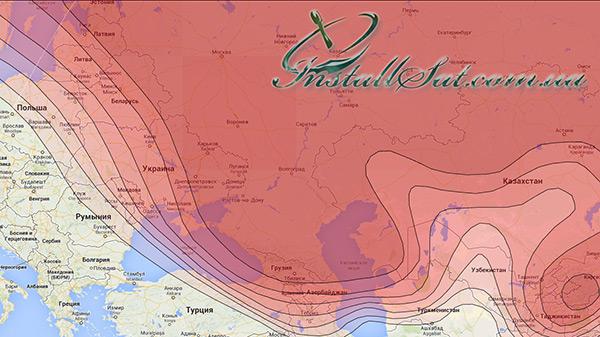 Carte de couverture du satellite de télévision ABS 2. Faisceau (ABS-2) Российский