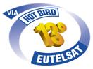 Logo for article: Hot Bird-6/8/9, 13.0°E satellite. Coverage maps of Europe and Middle Asia