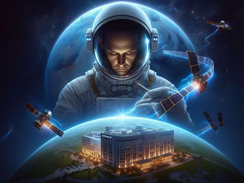 Illustration for the article "EchoStar Secures Spectrum Rights for SpaceX Deal After Satellite Milestone"